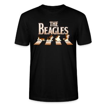 Beagle - Stanley/Stella Unisex Bio-T-Shirt CRAFTER - Schwarz - Vorne - Alina (178cm) & Michal (187cm)