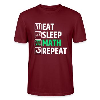 Math mathematician - Stanley/Stella CRAFTER Unisex Organic T-Shirt - burgundy - Front - Alina (178cm) & Michal (187cm)