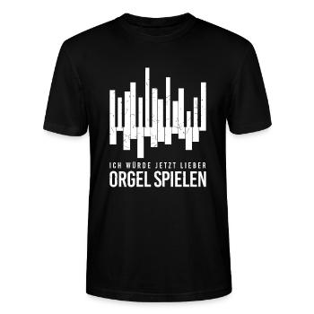 Orgel Pfeifenorgel Organist Orgelspieler Musiker - Stanley/Stella Unisex Bio-T-Shirt CRAFTER - Schwarz - Vorne - Alina (178cm) & Michal (187cm)