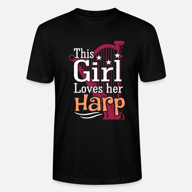 Harfe - Stanley/Stella Unisex Bio-T-Shirt CRAFTER - Schwarz