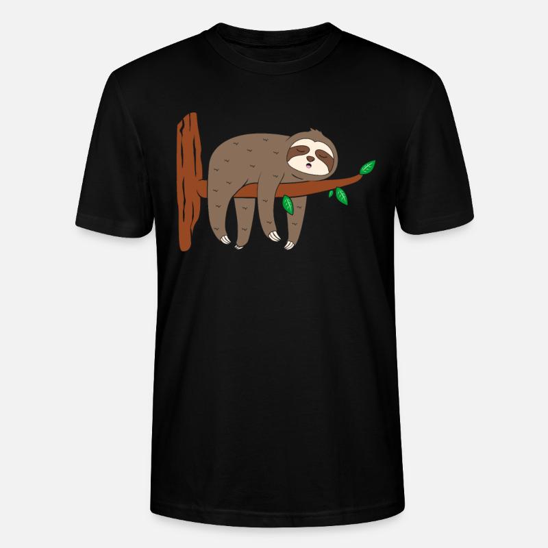 Faultier Ast Baumstamm - Stanley/Stella Unisex Bio-T-Shirt CRAFTER - Schwarz