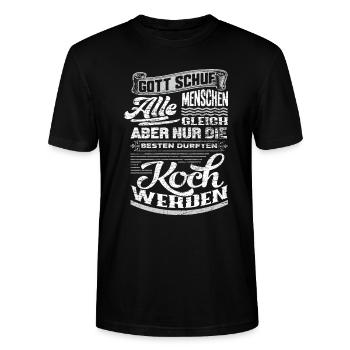 Koch Gott - Stanley/Stella Unisex Bio-T-Shirt CRAFTER - Schwarz - Vorne - Alina (178cm) & Michal (187cm)
