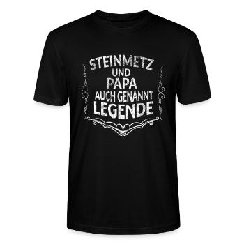 Tailleur de pierre - T-shirt bio CRAFTER Stanley Stella Unisexe - noir - Devant - Alina (178cm) & Michal (187cm)