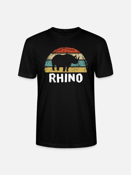 Nashorn Rhinozeros - Stanley/Stella Unisex Bio-T-Shirt CRAFTER - Schwarz