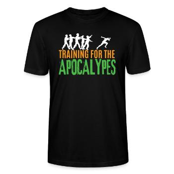 zombie - Stanley/Stella CRAFTER Unisex Organic T-Shirt - black - Front - Alina (178cm) & Michal (187cm)