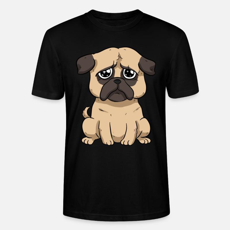 Trauriger Mops - Stanley/Stella Unisex Bio-T-Shirt CRAFTER - Schwarz