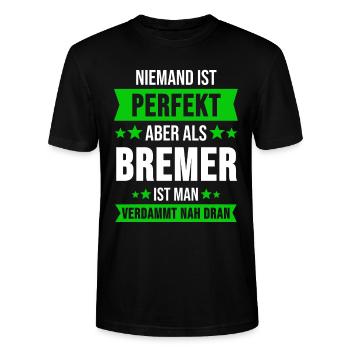 Bremen Bremerhaven Bremer Geschenk - Stanley/Stella Unisex Bio-T-Shirt CRAFTER - Schwarz - Vorne - Alina (178cm) & Michal (187cm)