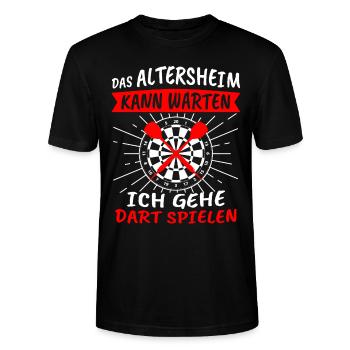 Dart Lustig Darts Spruch Geschenk - Stanley/Stella Unisex Bio-T-Shirt CRAFTER - Schwarz - Vorne - Alina (178cm) & Michal (187cm)