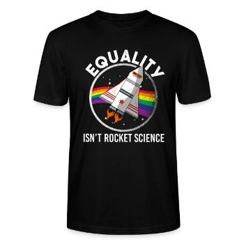 L'amour est fierté Herz Equality Dame Herr Frau Merch - T-shirt bio CRAFTER Stanley Stella Unisexe - noir - Devant - Alina (178cm) & Michal (187cm)