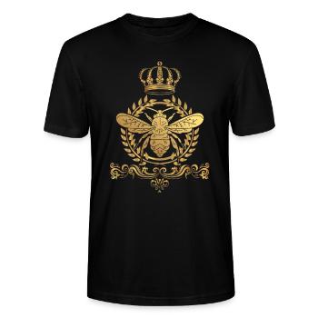 Bienenkönig I Bienenkönigin - Stanley/Stella Unisex Bio-T-Shirt CRAFTER - Schwarz - Vorne - Alina (178cm) & Michal (187cm)