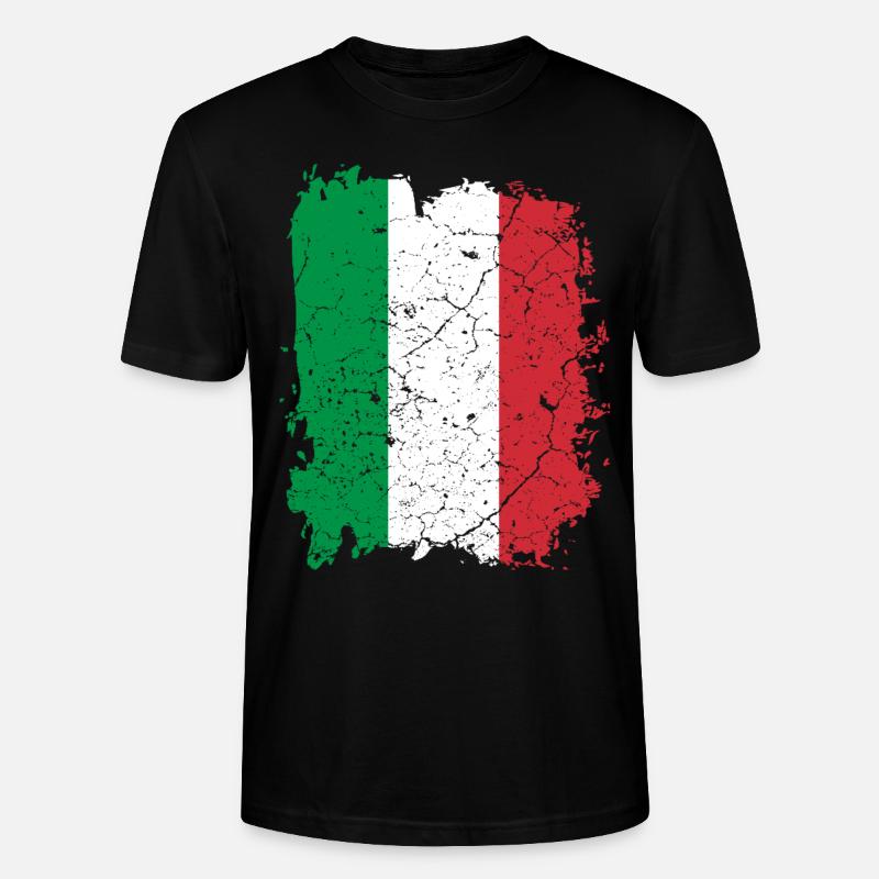 Drapeau Italie - T-shirt bio CRAFTER Stanley Stella Unisexe - noir