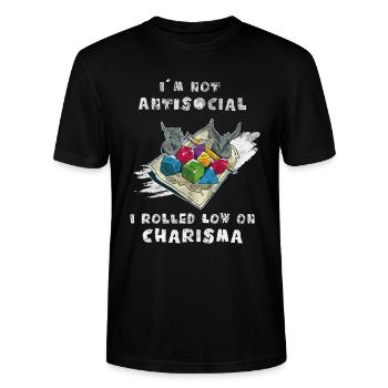 Rollenspiel RPG - D20 Würfel Rollenspieler - Stanley/Stella Unisex Bio-T-Shirt CRAFTER - Schwarz - Vorne - Alina (178cm) & Michal (187cm)
