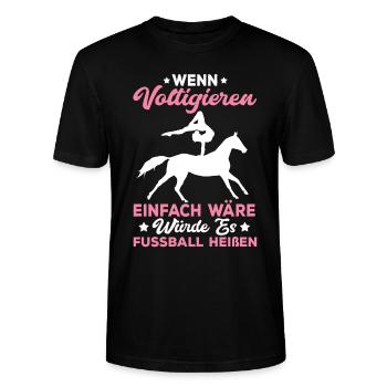 Lustig Voltigieren Pferd Reiterin Pferde Geschenk - Stanley/Stella Unisex Bio-T-Shirt CRAFTER - Schwarz - Vorne - Alina (178cm) & Michal (187cm)