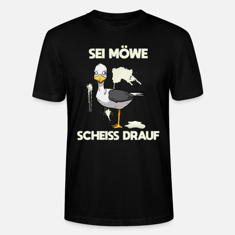 Sei Möwe, scheiß drauf Vogel - Stanley/Stella Unisex Bio-T-Shirt CRAFTER - Schwarz