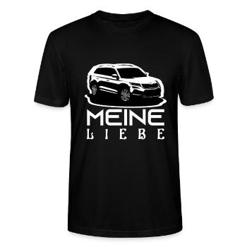 Kodiaq Bear SUV Lover TShirt as a gift - Stanley/Stella CRAFTER Unisex Organic T-Shirt - black - Front - Alina (178cm) & Michal (187cm)