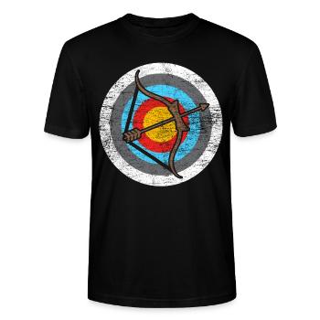 Bogenschießen - Stanley/Stella Unisex Bio-T-Shirt CRAFTER - Schwarz - Vorne - Alina (178cm) & Michal (187cm)