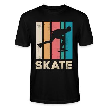 Eislaufen - Stanley/Stella Unisex Bio-T-Shirt CRAFTER - Schwarz - Vorne - Alina (178cm) & Michal (187cm)