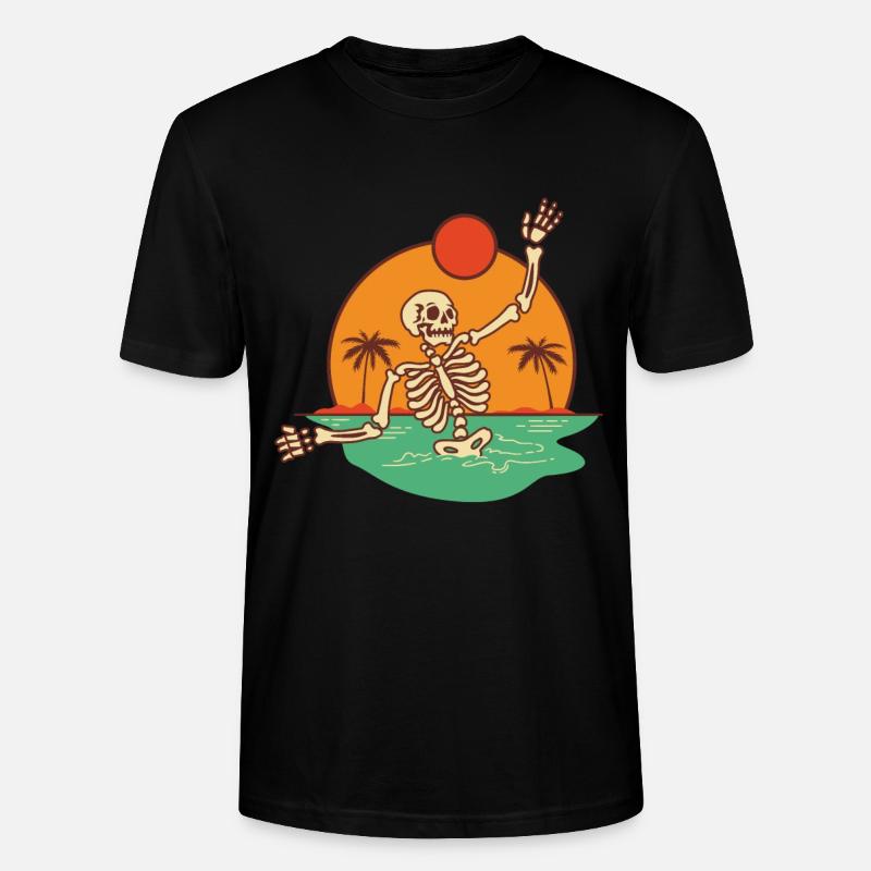 Squelettique Beach Day - T-shirt bio CRAFTER Stanley Stella Unisexe - noir