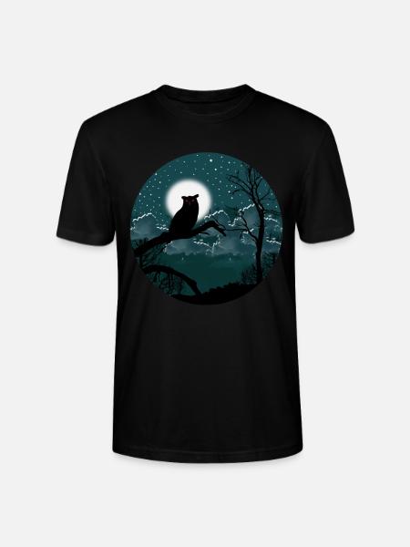Nachteule Sternenhimmel - Stanley/Stella Unisex Bio-T-Shirt CRAFTER - Schwarz