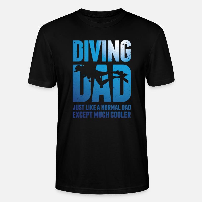 Tauchen Vater Cooler Papa Dad Diving Geschenk - Stanley/Stella Unisex Bio-T-Shirt CRAFTER - Schwarz