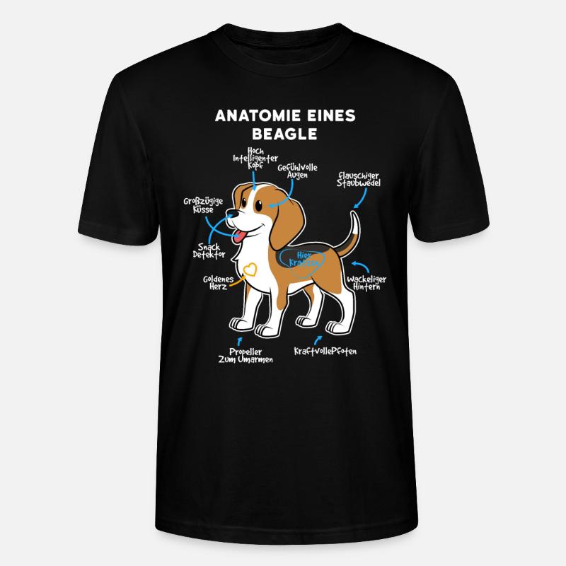 Anatomie Eines Beagle - Stanley/Stella Unisex Bio-T-Shirt CRAFTER - Schwarz