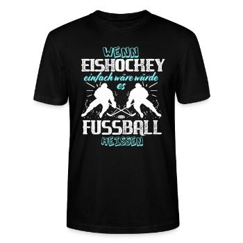 Lustiges Eishockey Shirt für die Eishockey Saison - Stanley/Stella Unisex Bio-T-Shirt CRAFTER - Schwarz - Vorne - Alina (178cm) & Michal (187cm)