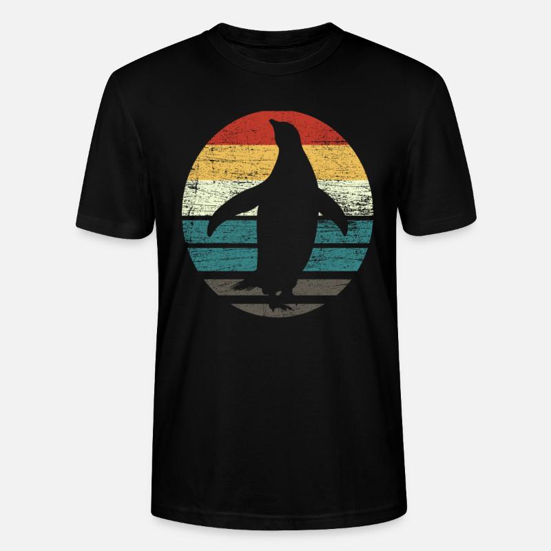 Pingouin rétro - T-shirt bio CRAFTER Stanley Stella Unisexe - noir
