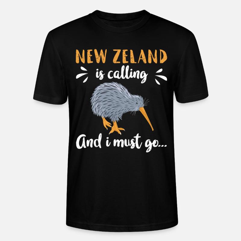 Neuseeland Ruft - Stanley/Stella Unisex Bio-T-Shirt CRAFTER - Schwarz
