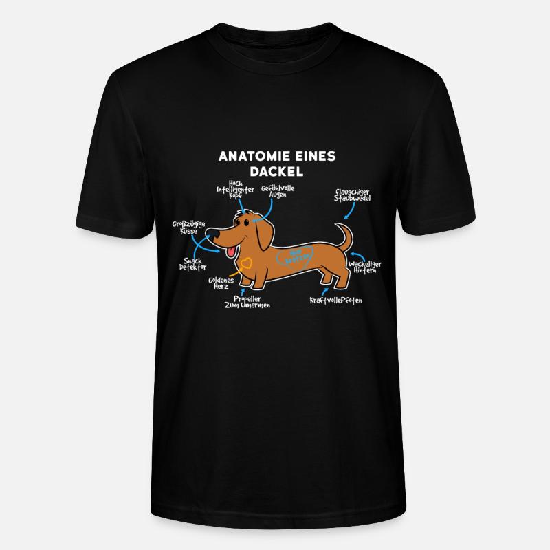 Anatomie Eines Dackel - Stanley/Stella Unisex Bio-T-Shirt CRAFTER - Schwarz