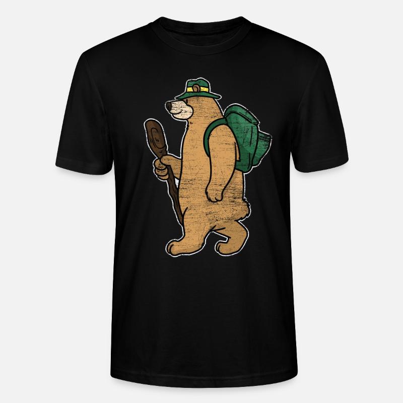 Backpacker Bär Geschenk - Stanley/Stella Unisex Bio-T-Shirt CRAFTER - Schwarz