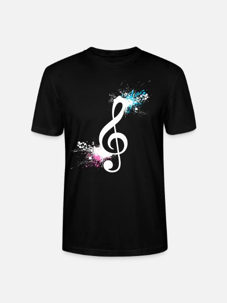 Musiknote Violinschlüssel Musiker Geschenk - Stanley/Stella Unisex Bio-T-Shirt CRAFTER - Schwarz