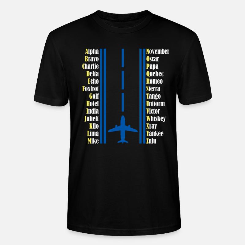 Pilot Pilotenalphabet - Stanley/Stella Unisex Bio-T-Shirt CRAFTER - Schwarz