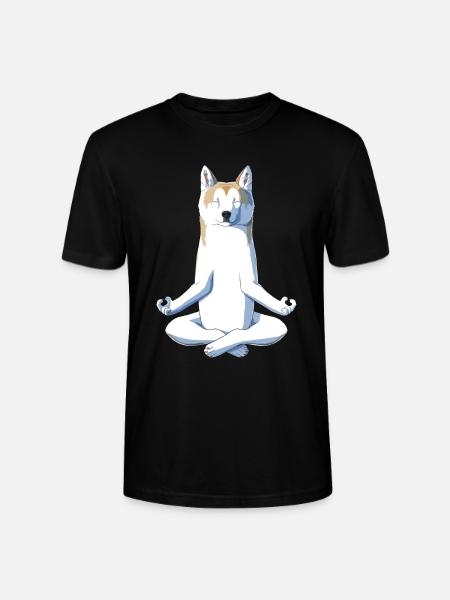 Yoga Akita Dog - Stanley/Stella CRAFTER Unisex Organic T-Shirt - black