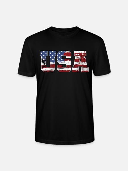Drapeau USA - T-shirt bio CRAFTER Stanley Stella Unisexe - noir