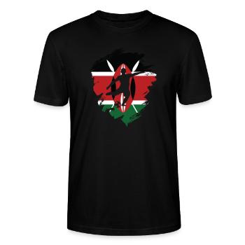 Kenya - Stanley/Stella CRAFTER Unisex Organic T-Shirt - black - Front - Alina (178cm) & Michal (187cm)