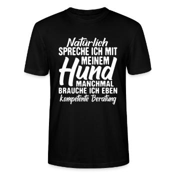 Hund Hundebesitzer Spruch - Stanley/Stella Unisex Bio-T-Shirt CRAFTER - Schwarz - Vorne - Alina (178cm) & Michal (187cm)