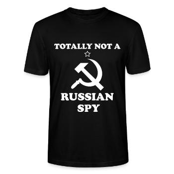 totalement pas un espion russe - T-shirt bio CRAFTER Stanley Stella Unisexe - noir - Devant - Alina (178cm) & Michal (187cm)