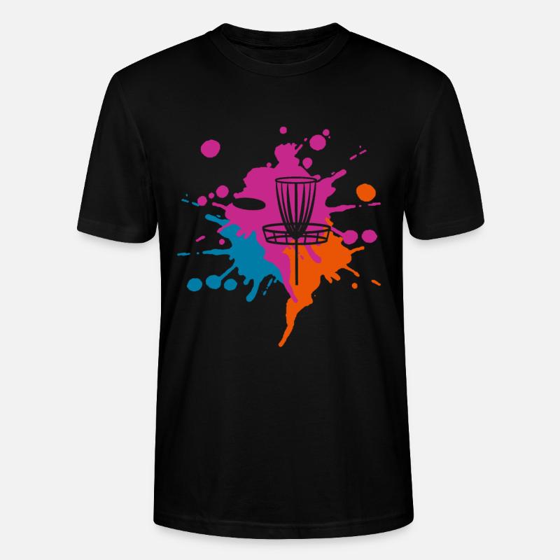 Frisbee-Golf Farbiger Klecks - Stanley/Stella Unisex Bio-T-Shirt CRAFTER - Schwarz