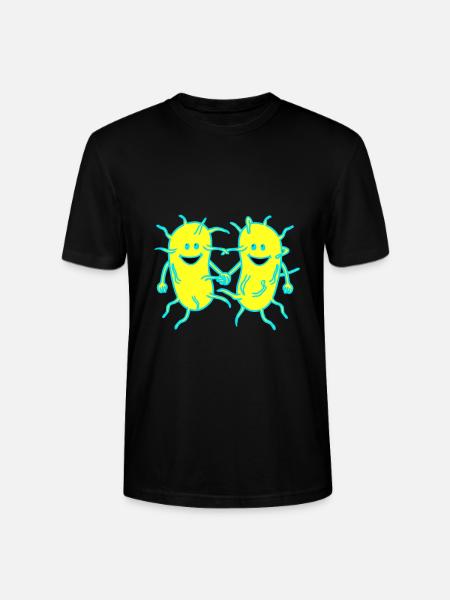 Bacteriën, ziektekiemen, virussen, ziekte, pest, griep - Stanley/Stella Uniseks bio-T-shirt CRAFTER - zwart