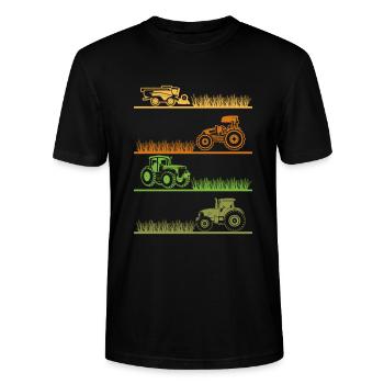 Agriculture paysanne - T-shirt bio CRAFTER Stanley Stella Unisexe - noir - Devant - Alina (178cm) & Michal (187cm)