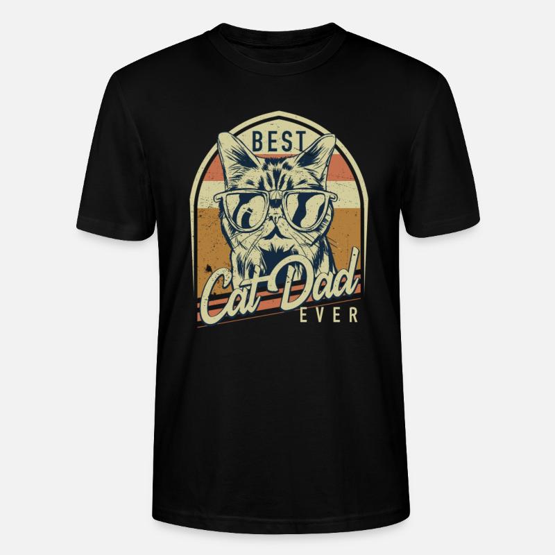 Best Cat Dad Ever - Stanley/Stella Unisex Bio-T-Shirt CRAFTER - Schwarz