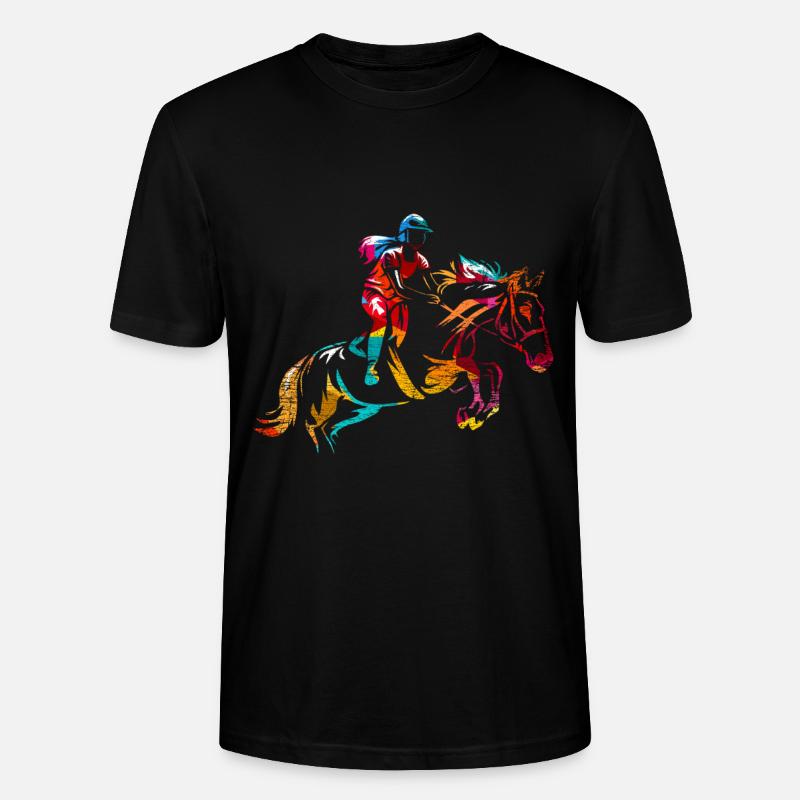 Springreiten Geschenk - Stanley/Stella Unisex Bio-T-Shirt CRAFTER - Schwarz