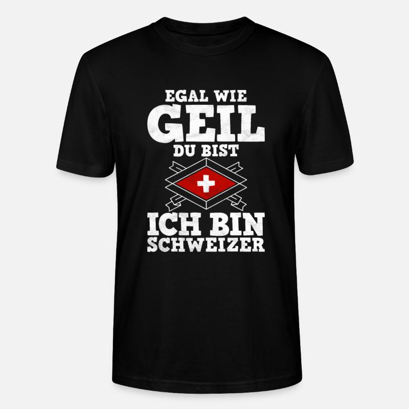 Schweiz Schweizer Geschenkidee - Stanley/Stella Unisex Bio-T-Shirt CRAFTER - Schwarz