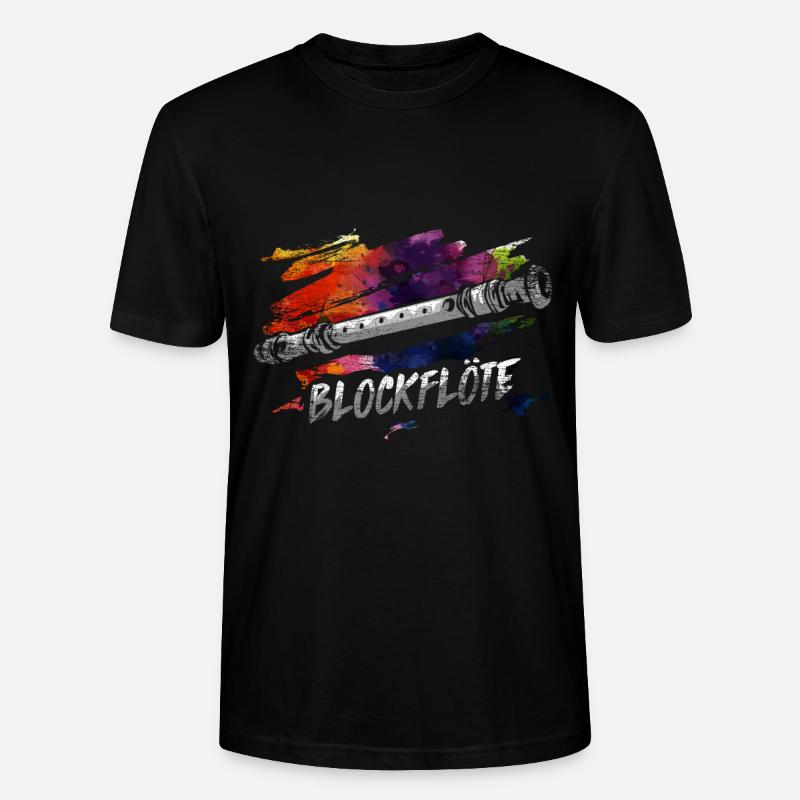 Blockflöte Flöte Geschenk - Stanley/Stella Unisex Bio-T-Shirt CRAFTER - Schwarz