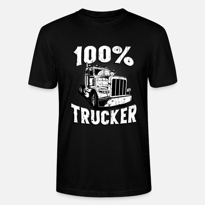 100% Trucker - Stanley/Stella Unisex Bio-T-Shirt CRAFTER - Schwarz