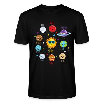 Solar system - Stanley/Stella CRAFTER Unisex Organic T-Shirt - black - Front - Alina (178cm) & Michal (187cm)