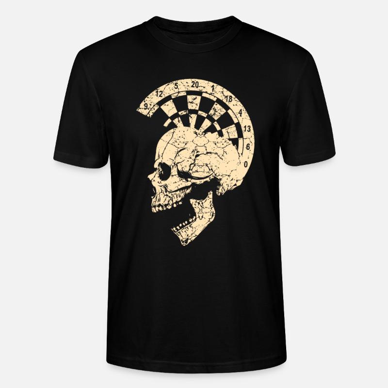 Totenkopf mit Dartscheibe - Stanley/Stella Unisex Bio-T-Shirt CRAFTER - Schwarz