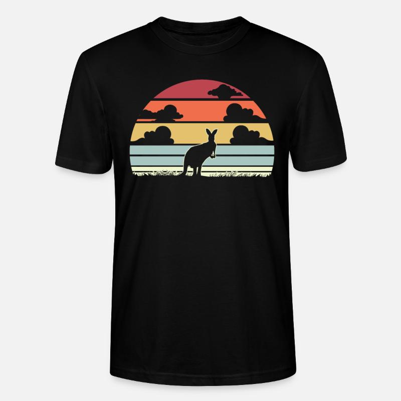 Känguru retro Geschenk - Stanley/Stella Unisex Bio-T-Shirt CRAFTER - Schwarz