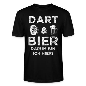 Dart Darts Darter Geschenk - Stanley/Stella Unisex Bio-T-Shirt CRAFTER - Schwarz - Vorne - Alina (178cm) & Michal (187cm)