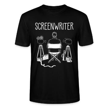 Le réalisateur du cinéma dit - T-shirt bio CRAFTER Stanley Stella Unisexe - noir - Devant - Alina (178cm) & Michal (187cm)